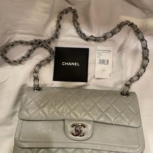 Chanel RARE Light Green Double Flap - pristine - never used  - Authentic w/ tags